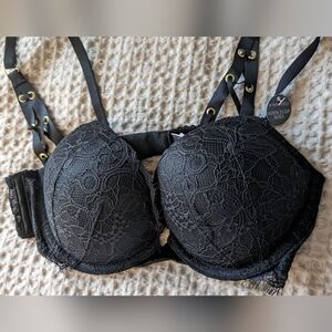 Victoria's Secret Add-2-Cups Black Lace w/ Grommets